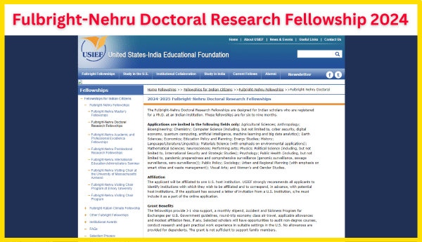 Fulbright-Nehru Doctoral Research Fellowship