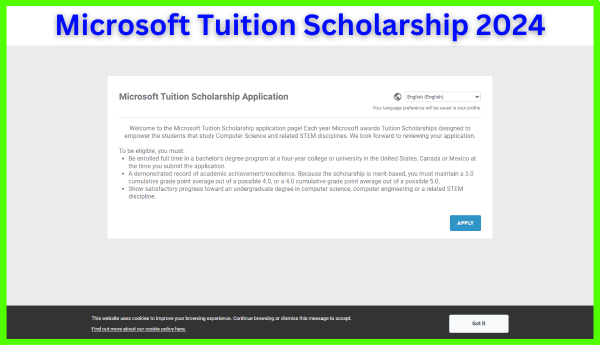 Microsoft Tuition Scholarship 2024